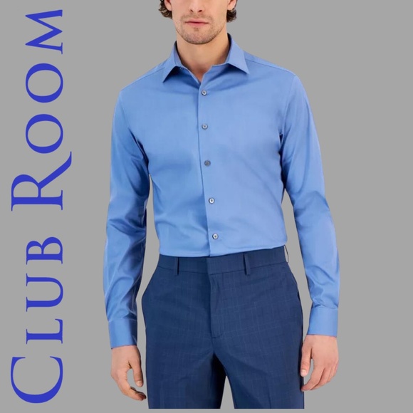 Club Room Men's Regular Fit Solid Dress Shirt  Created for Macy's - Picture 1 of 10